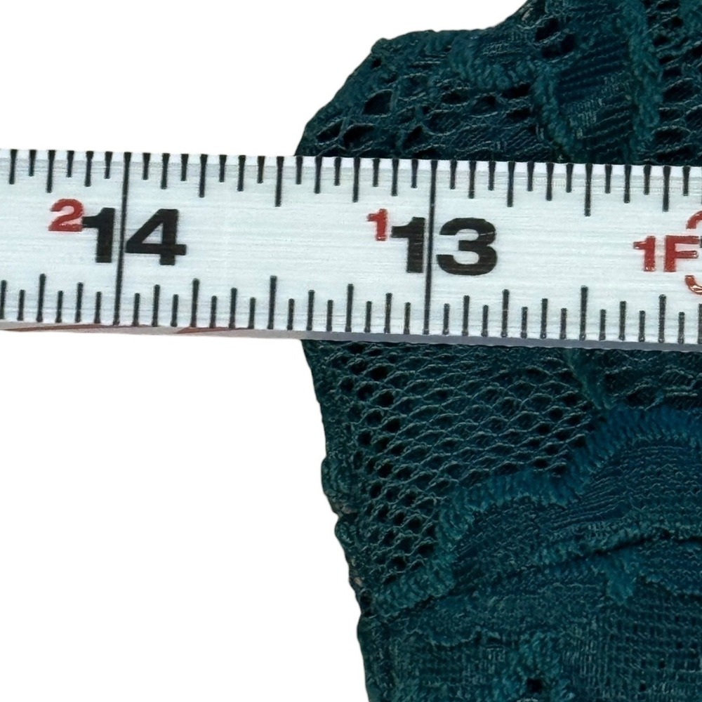 Free People Foil Ombre Lace Mini Dress S Teal Metallic Whimsigoth Fairycore - Picture 3 of 6